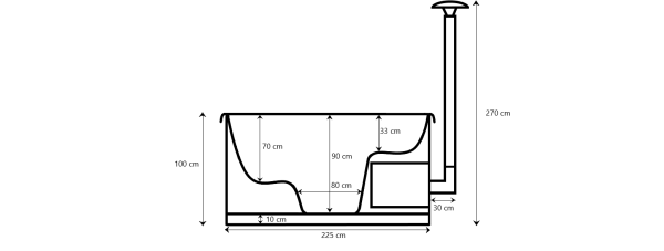 Glasfiberinsats med Integrerad kamin Ø225cm - Bild 6